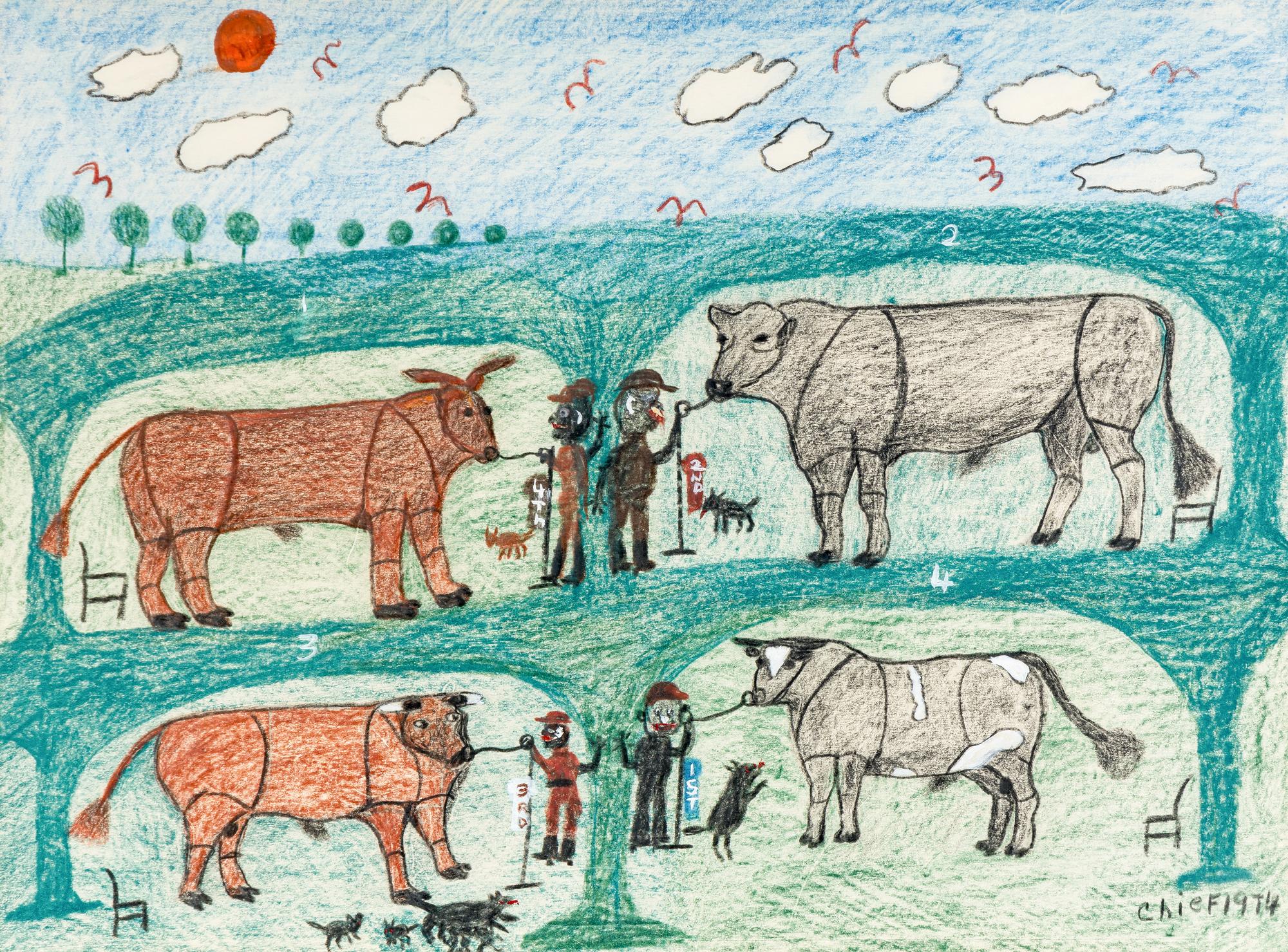 Untitled (Chicken Coop), 1970, Untitled (Tending Cattle), 1974 and Untitled (Wild Hare) , 1974 (three works)