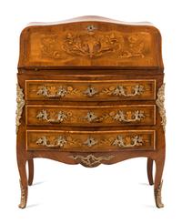 RELEASED TO OWNER -- An Italian Marquetry Slant-Front Bureau