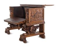 An Italian Renaissance Revival Carved Walnut Cassone on Stand