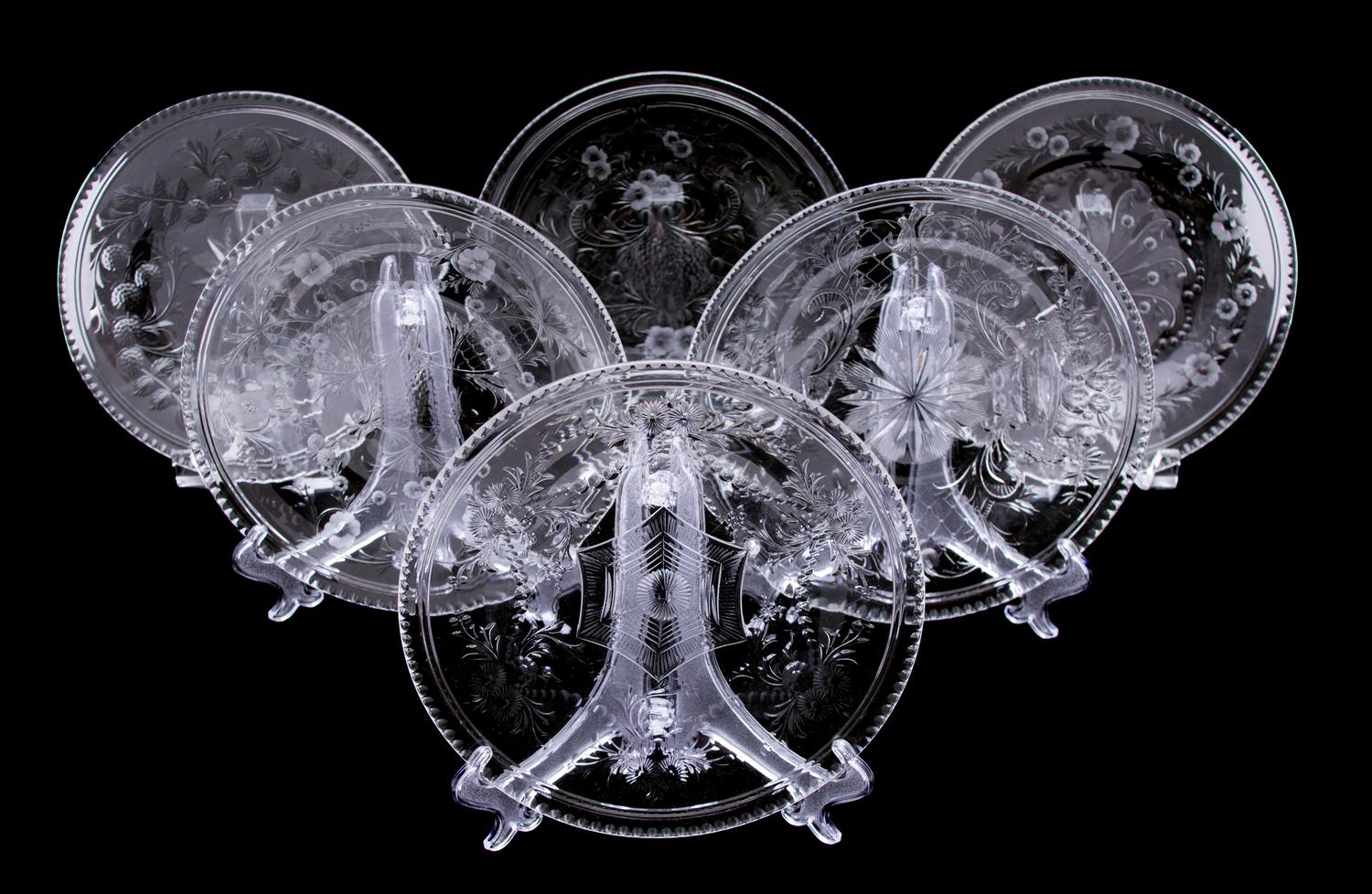 A Set of Six English Cut Glass Plates — 19TH CENTURY