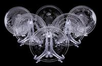 A Set of Six English Cut Glass Plates — 19TH CENTURY