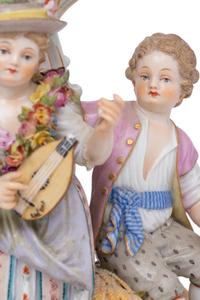 A Pair of Meissen Porcelain Candelabra