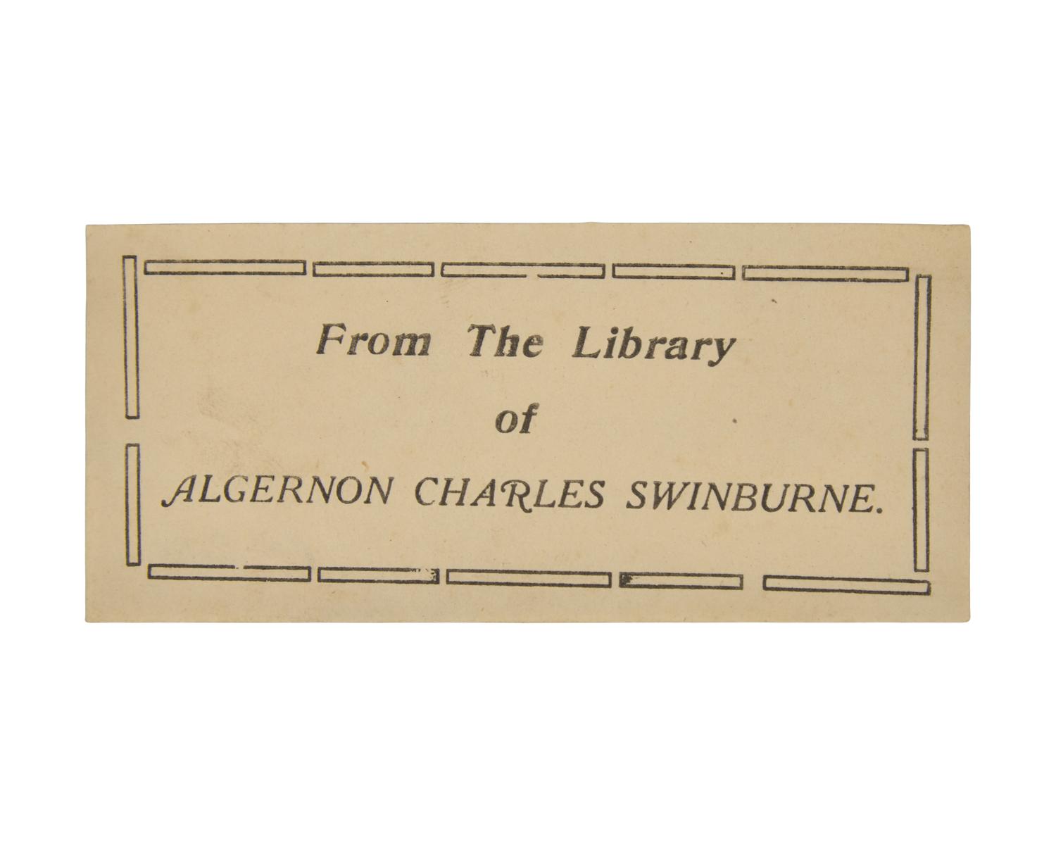 [SWINBURNE, Algernon Charles (1837-1909), his copy]. Rubaiyat of Omar Khayyam rendered into English verse by Edward Fitzgerald . London and New York: John Lane, 1901.