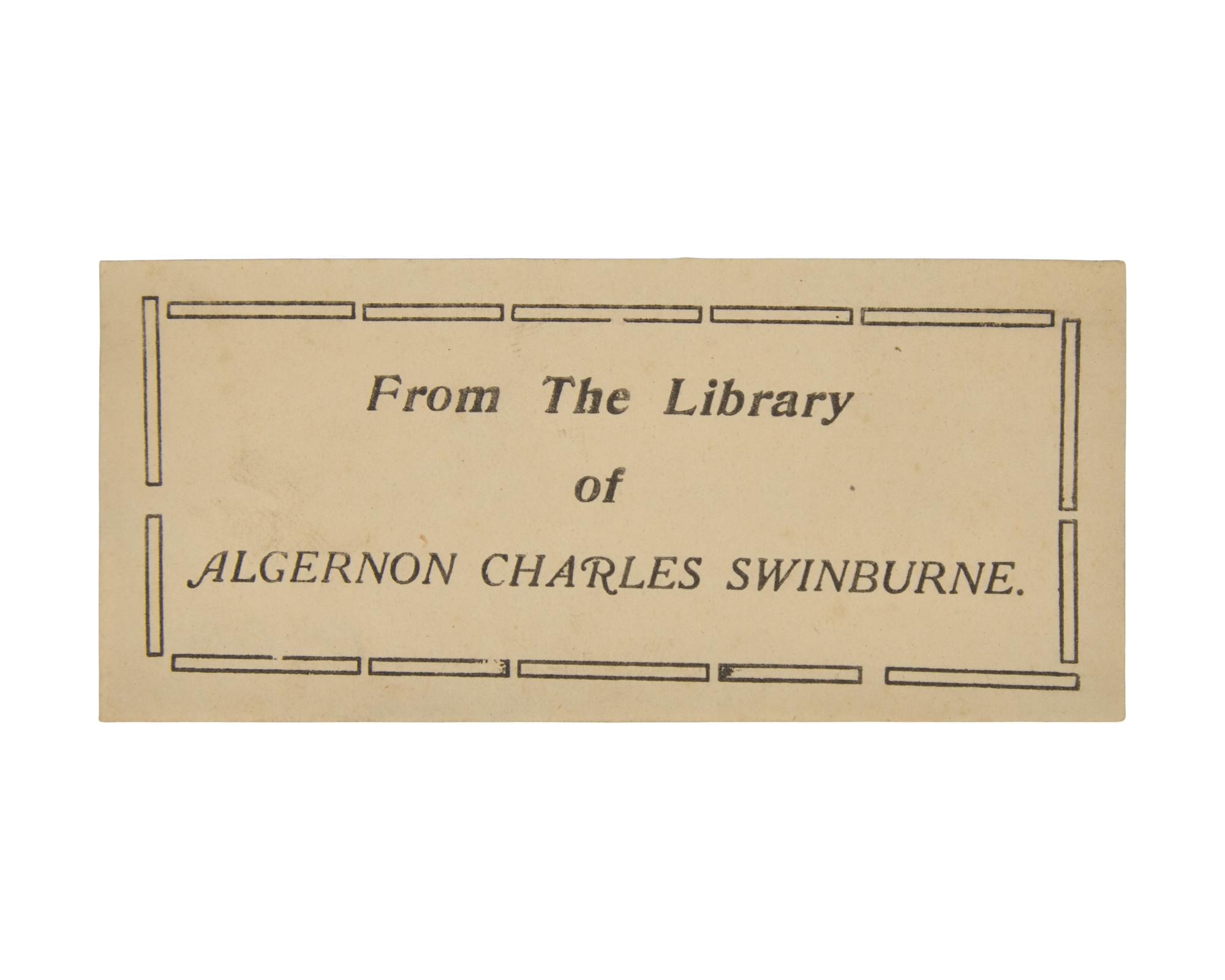[SWINBURNE, Algernon Charles (1837-1909), his copy]. Rubaiyat of Omar Khayyam rendered into English verse by Edward Fitzgerald . London and New York: John Lane, 1901.