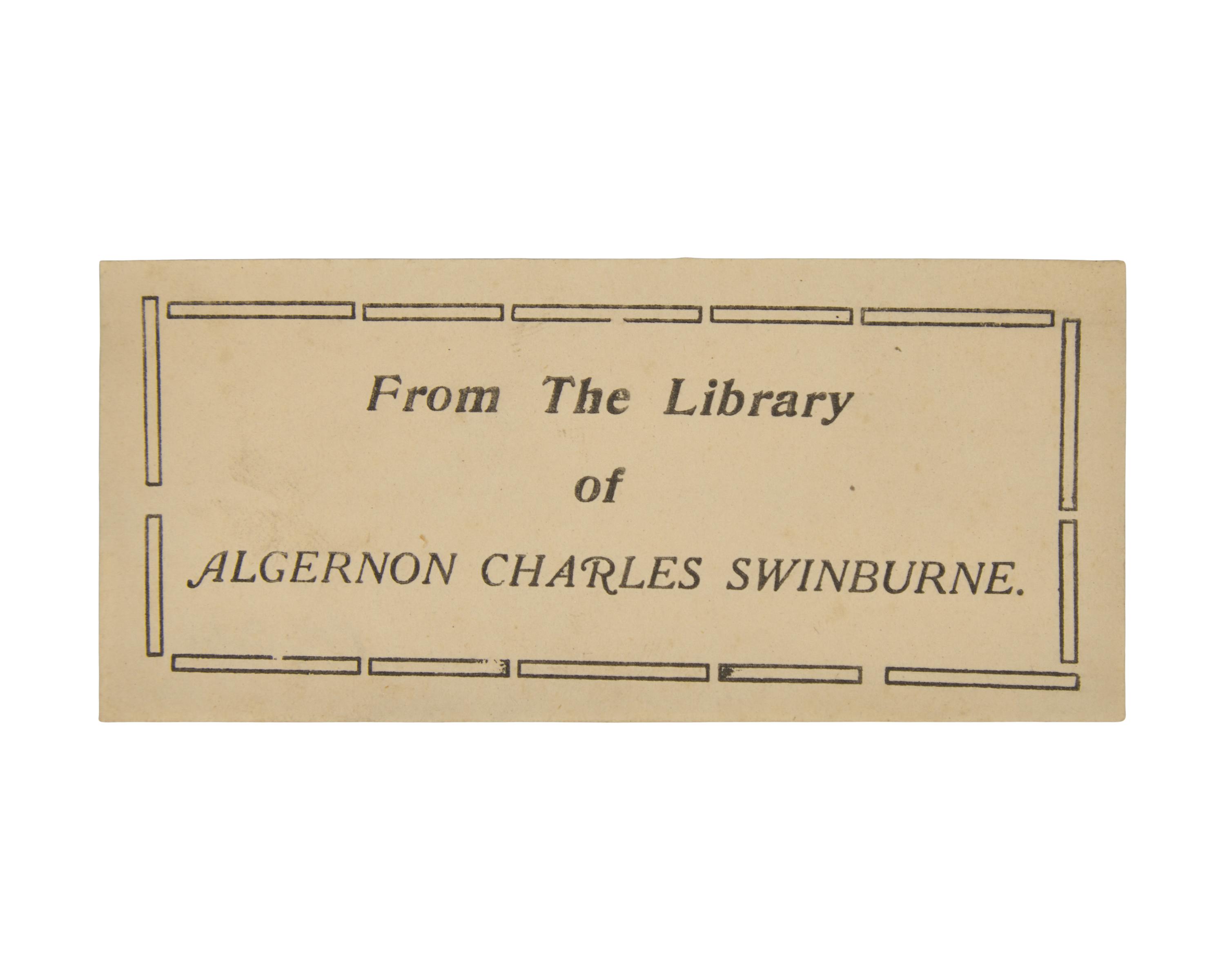 [SWINBURNE, Algernon Charles (1837-1909), his copy]. Rubaiyat of Omar Khayyam rendered into English verse by Edward Fitzgerald . London and New York: John Lane, 1901.