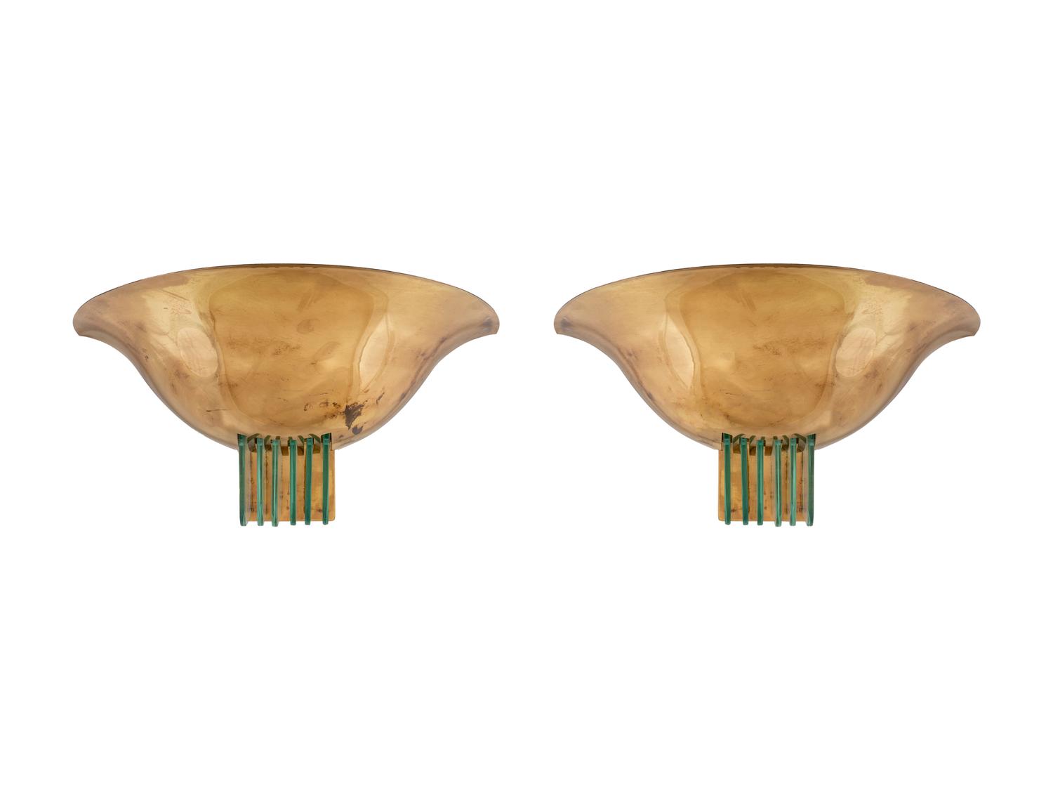 A Pair of Art Deco Style Wall Sconces — CIRCA 1970