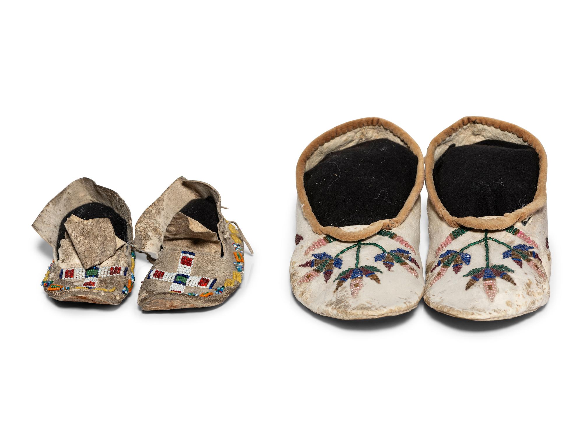 Plains Beaded Hide Moccasins