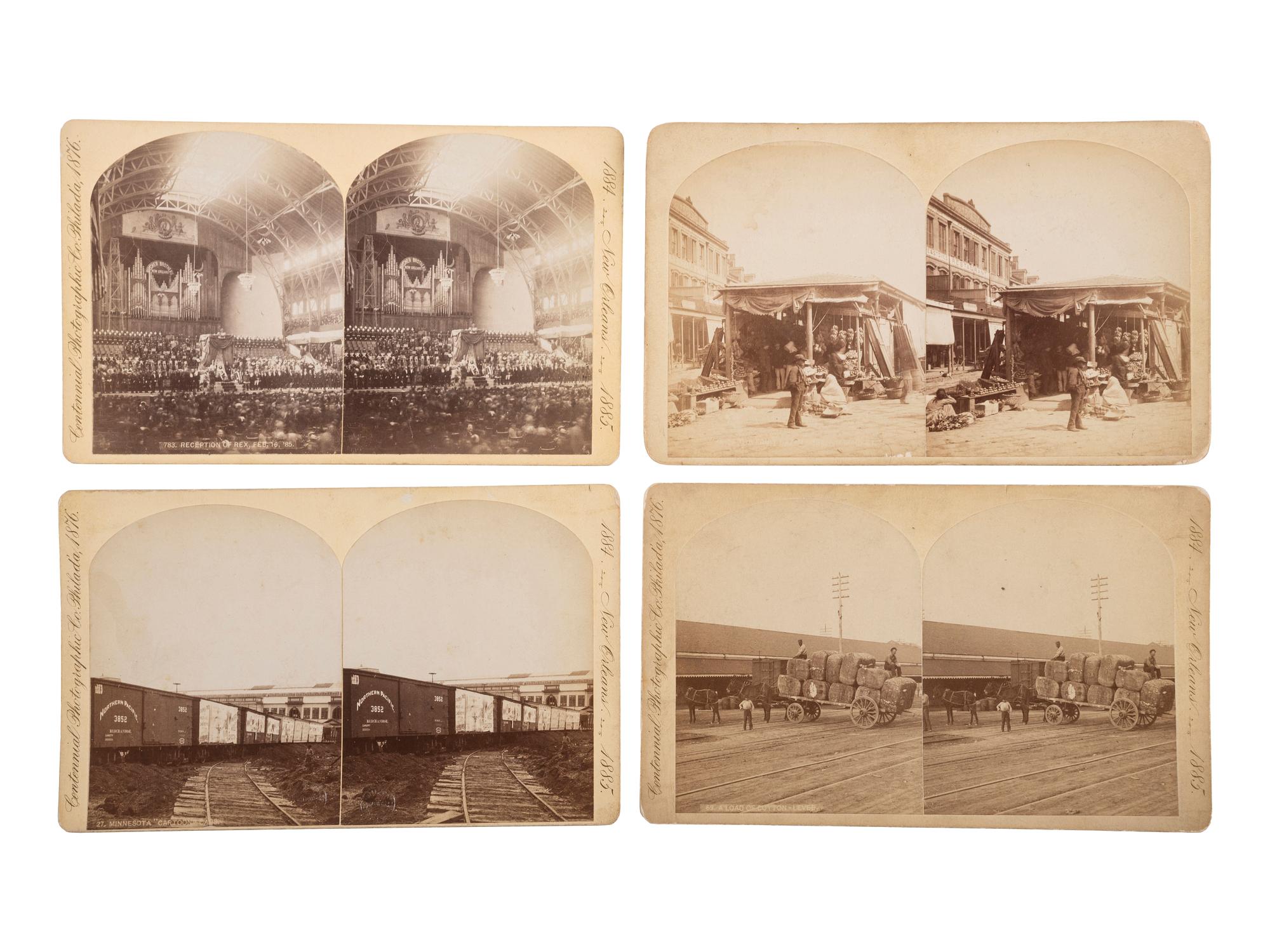 [EARLY PHOTOGRAPHY]. WILSON, Edward Livingston (1838-1903). An extensive collection of stereoviews documenting the World's Industrial and Cotton Centennial Exposition in New Orleans. Philadelphia: Centennial Photographic Company, 1884-1885.