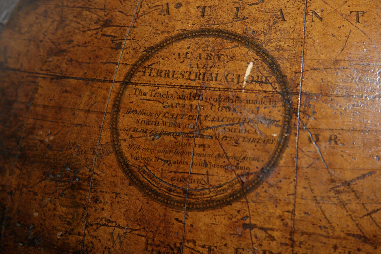 A Regency 21-Inch Terrestrial Floor Globe by John and William Cary