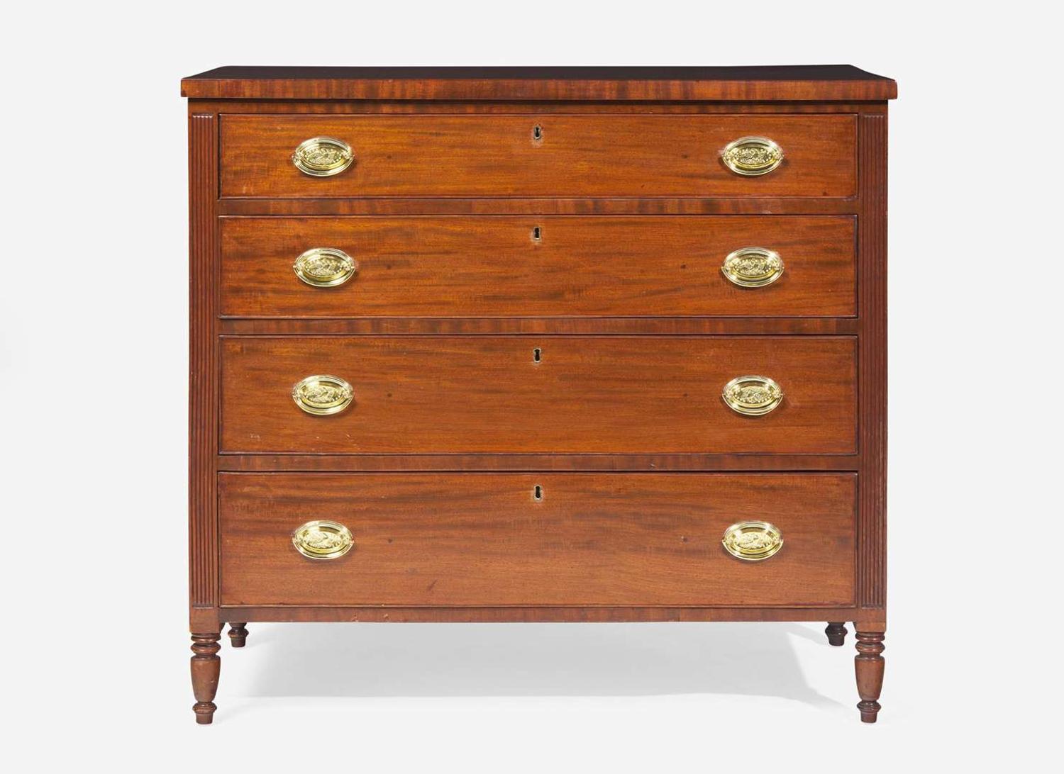 A Federal mahogany chest of drawers, Philadelphia, PA, circa 1810