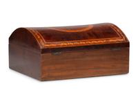 An English Inlaid Mahogany Domed-Top Document Box