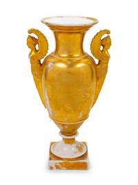 A Paris Porcelain Painted and Parcel Gilt Vase