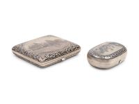 Two Russian Niello Silver Cases