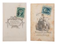 [EARLY PHOTOGRAPHY]. BALL, James Presley (1825-1904), photographer. 2 CDVS of male and female subjects. Cincinnati, Ohio.