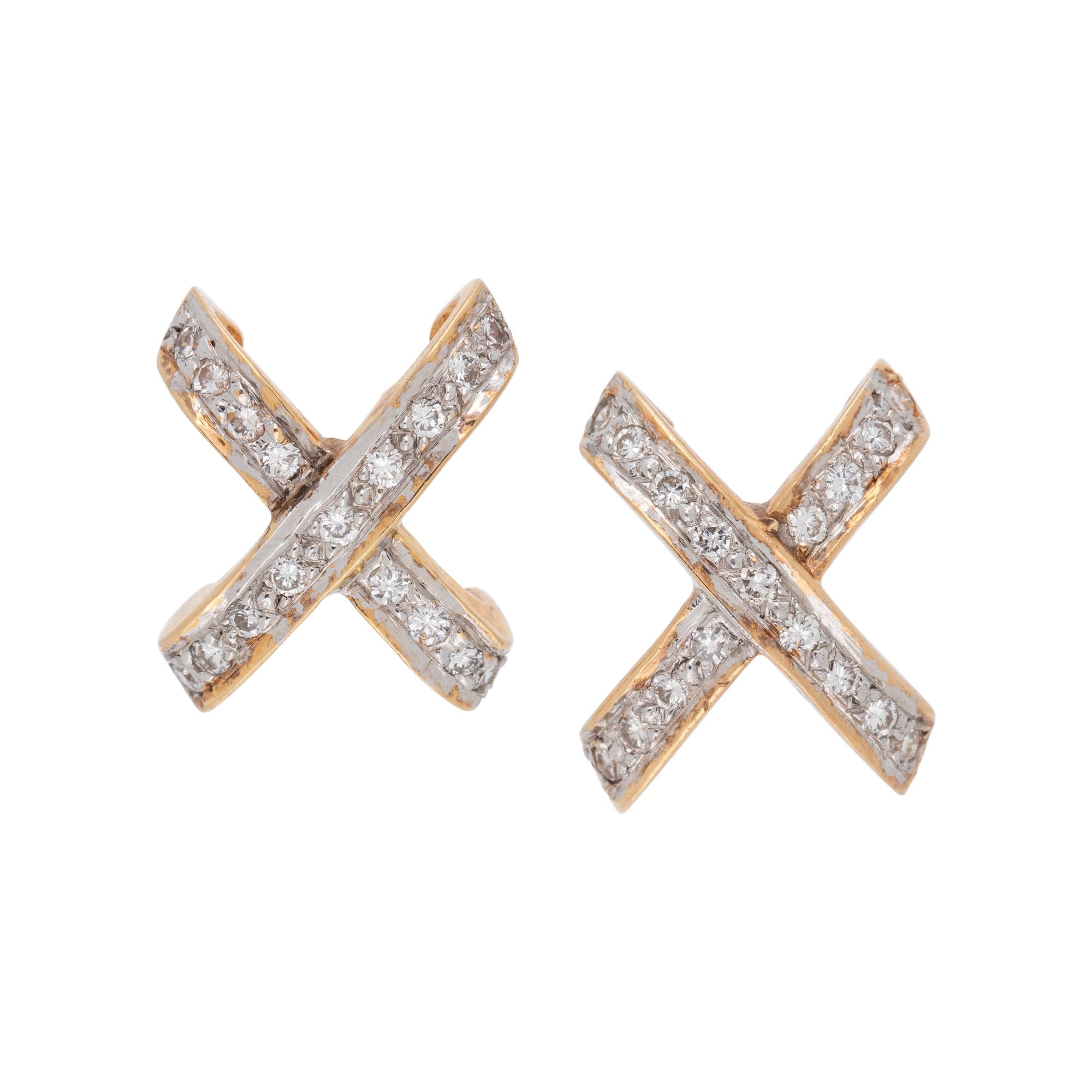 COLLECTION OF YELLOW GOLD AND DIAMOND EARRINGS