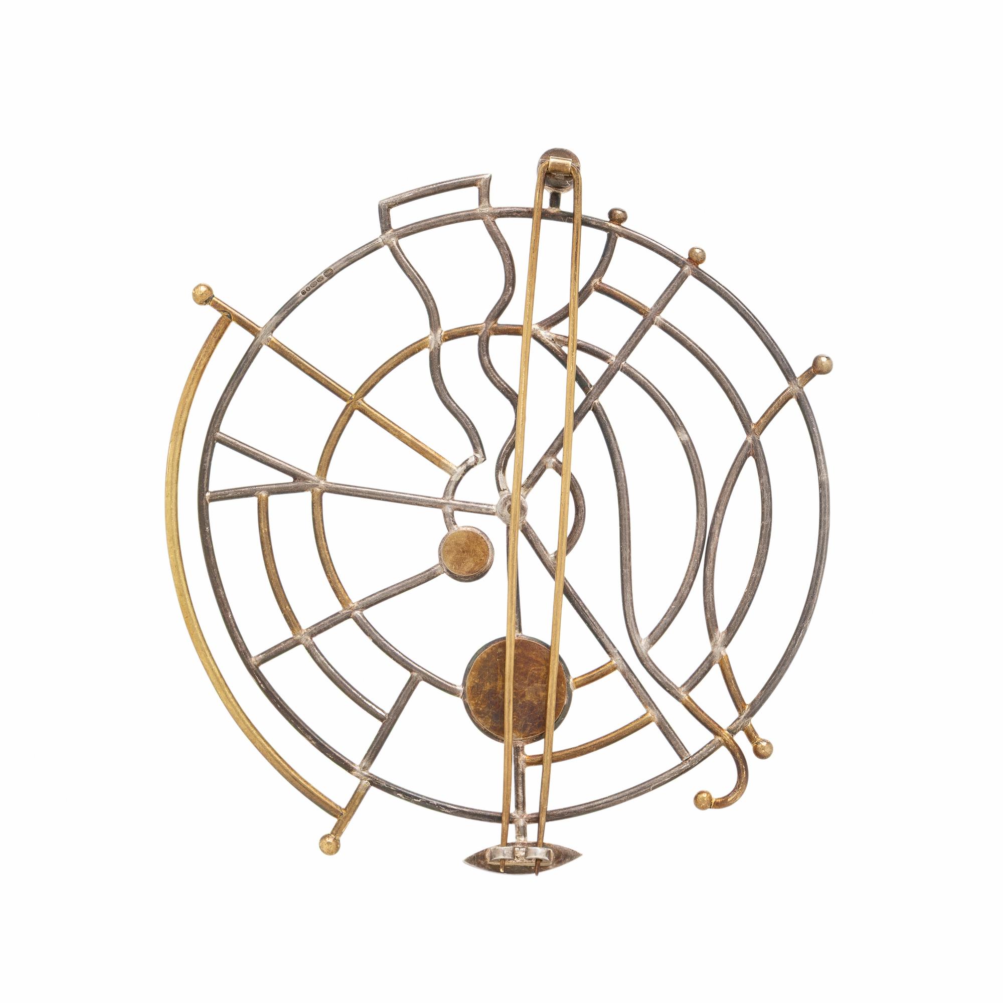 Wendy Ramshaw, Sterling Silver and Yellow Gold Brooch
