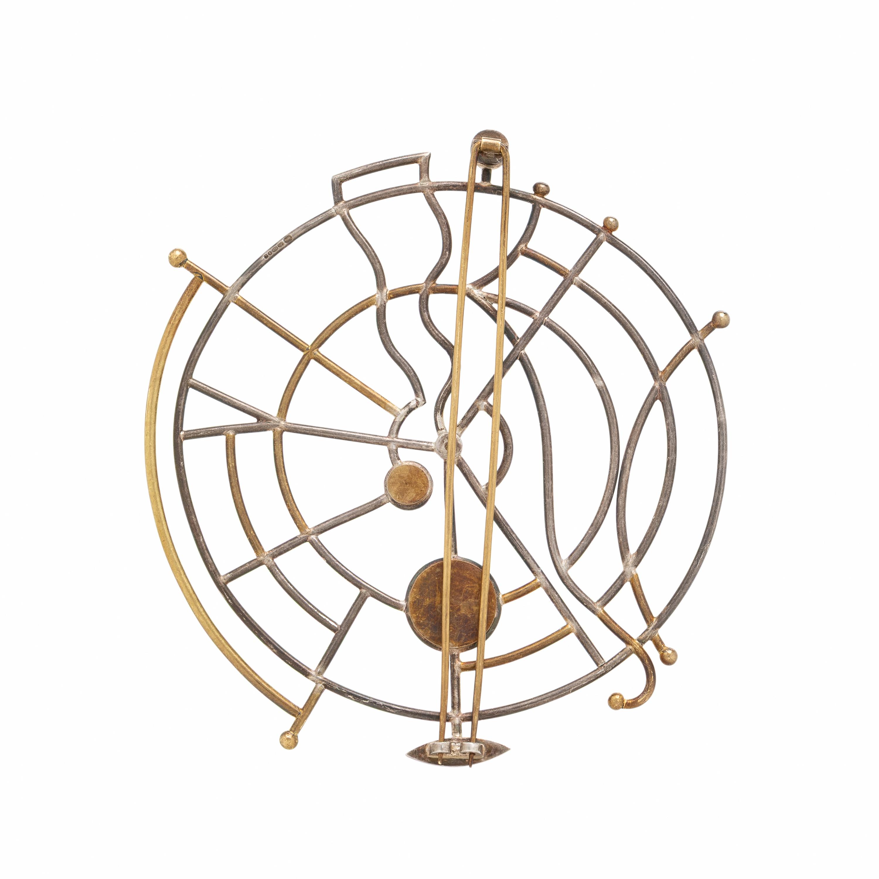 Wendy Ramshaw, Sterling Silver and Yellow Gold Brooch