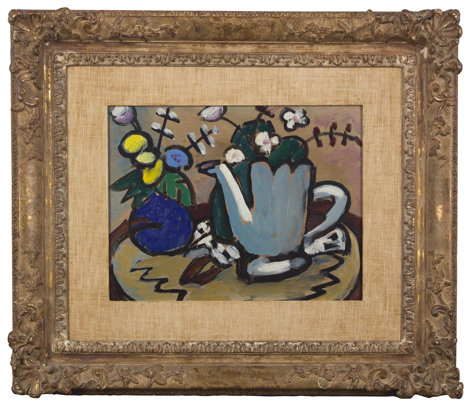 Gabriele Münter (German, 1877-1962) — Stilleben mit grauer Teekanne ( Still Life with Gray Teakettle ) , 1935