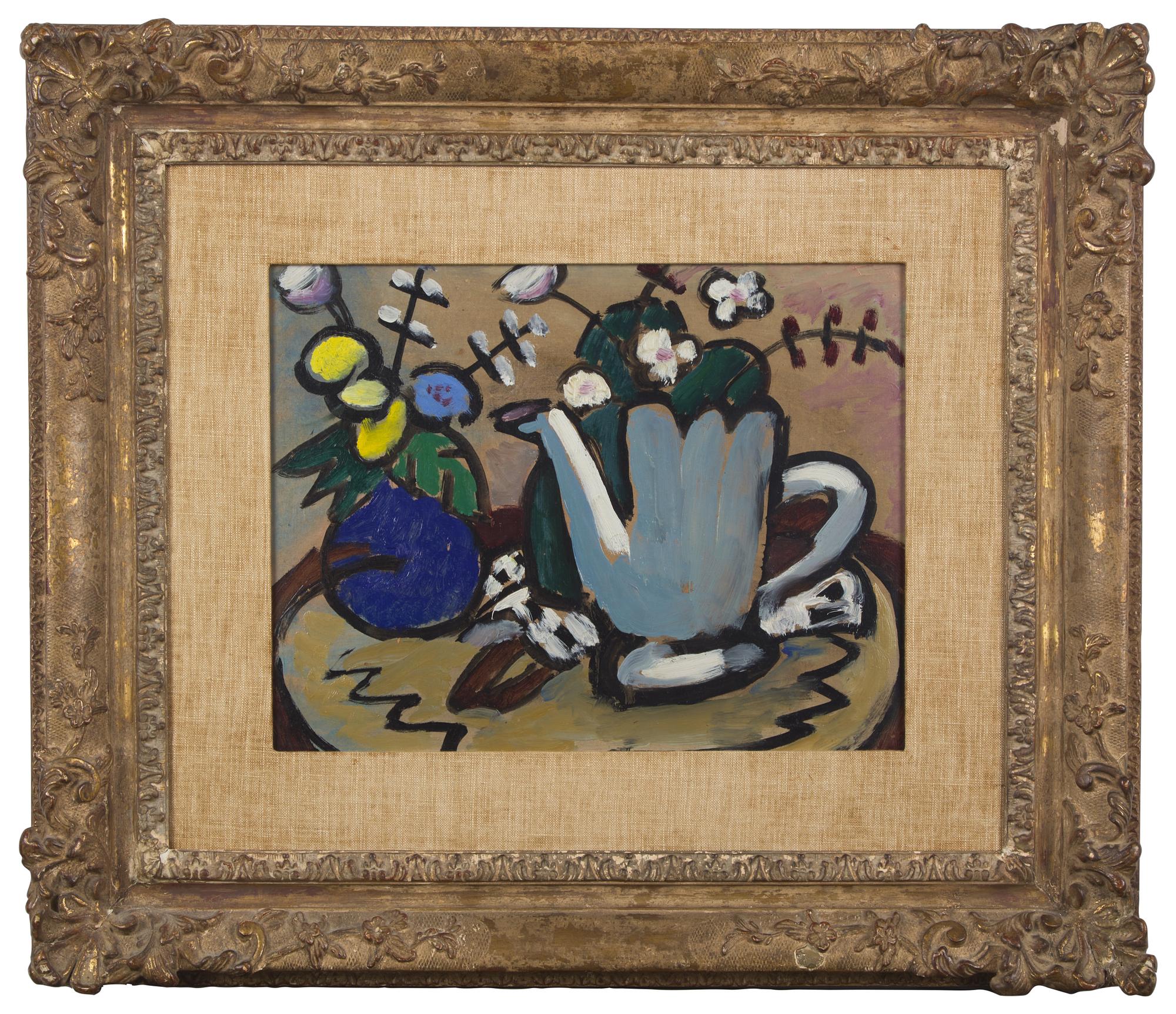 Gabriele Münter (German, 1877-1962) — Stilleben mit grauer Teekanne ( Still Life with Gray Teakettle ) , 1935