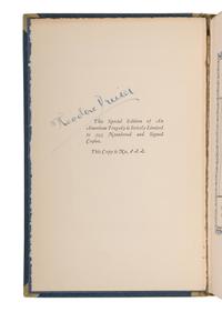 DREISER, Theodore (1871-1945). A group of 5 FIRST EDITION works, comprising: