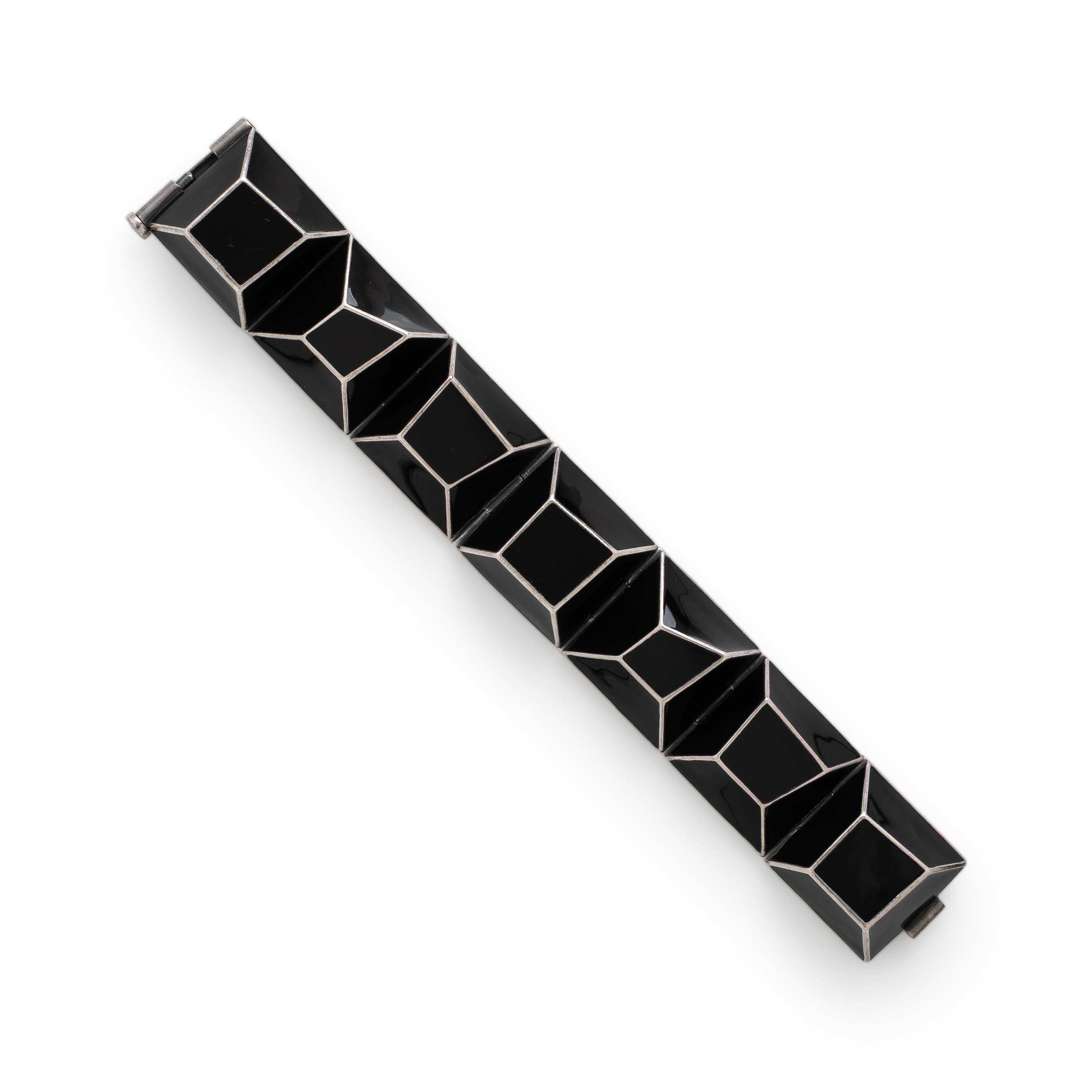 Bottega Veneta, Sterling Silver and Enamel Bracelet