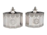 A Pair of George III Silver Tea Caddies