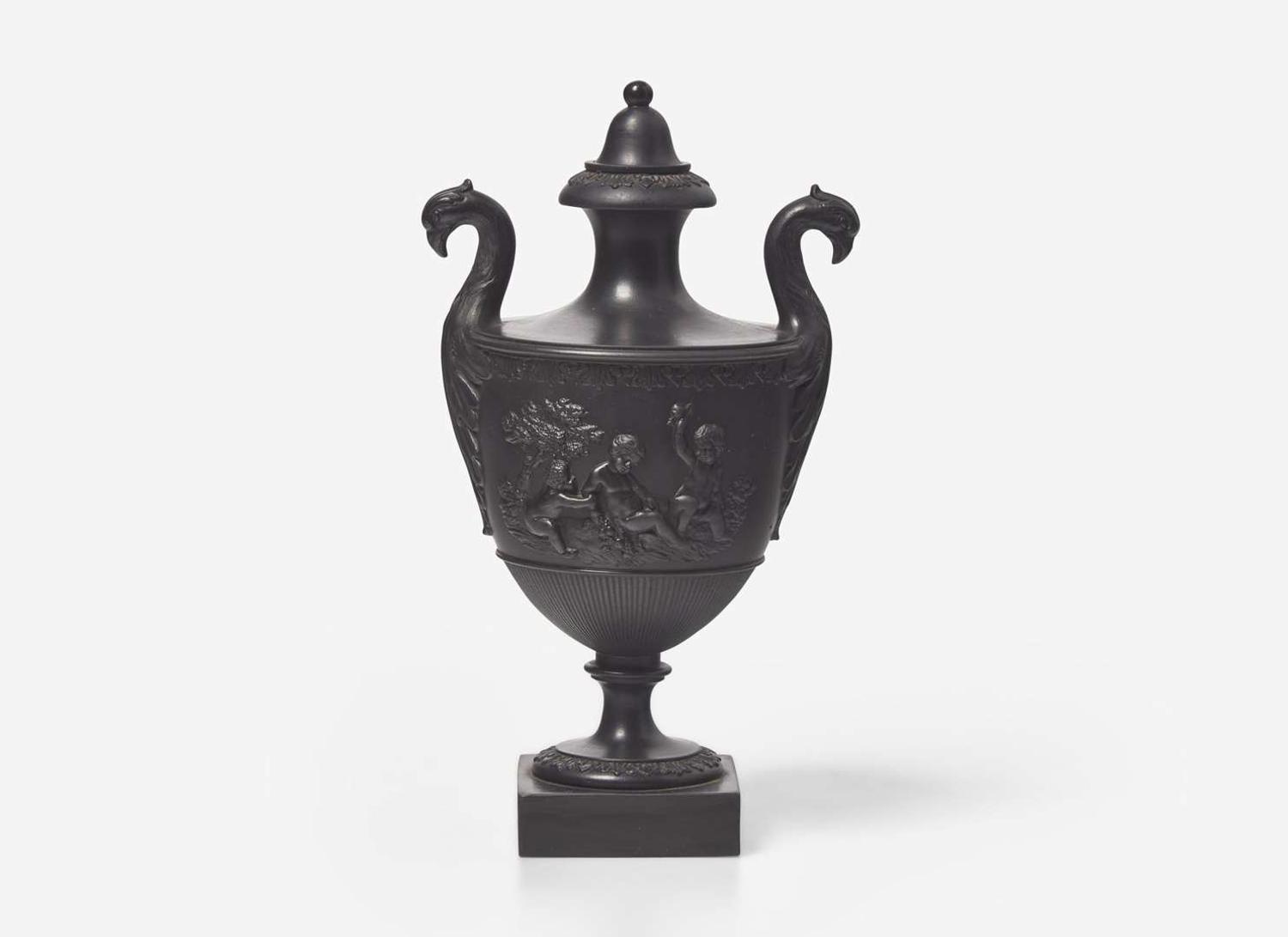 A Rare Spode Black Basalt Vase and Cover, UK, circa 1785