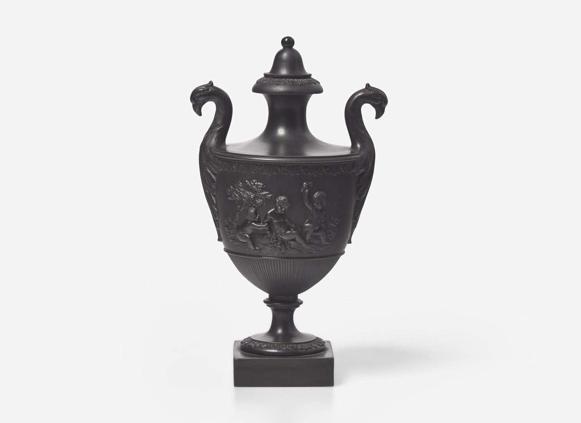 A Rare Spode Black Basalt Vase and Cover, UK, circa 1785