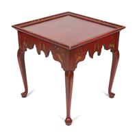 A Queen Anne Style Red Japanned Side Table