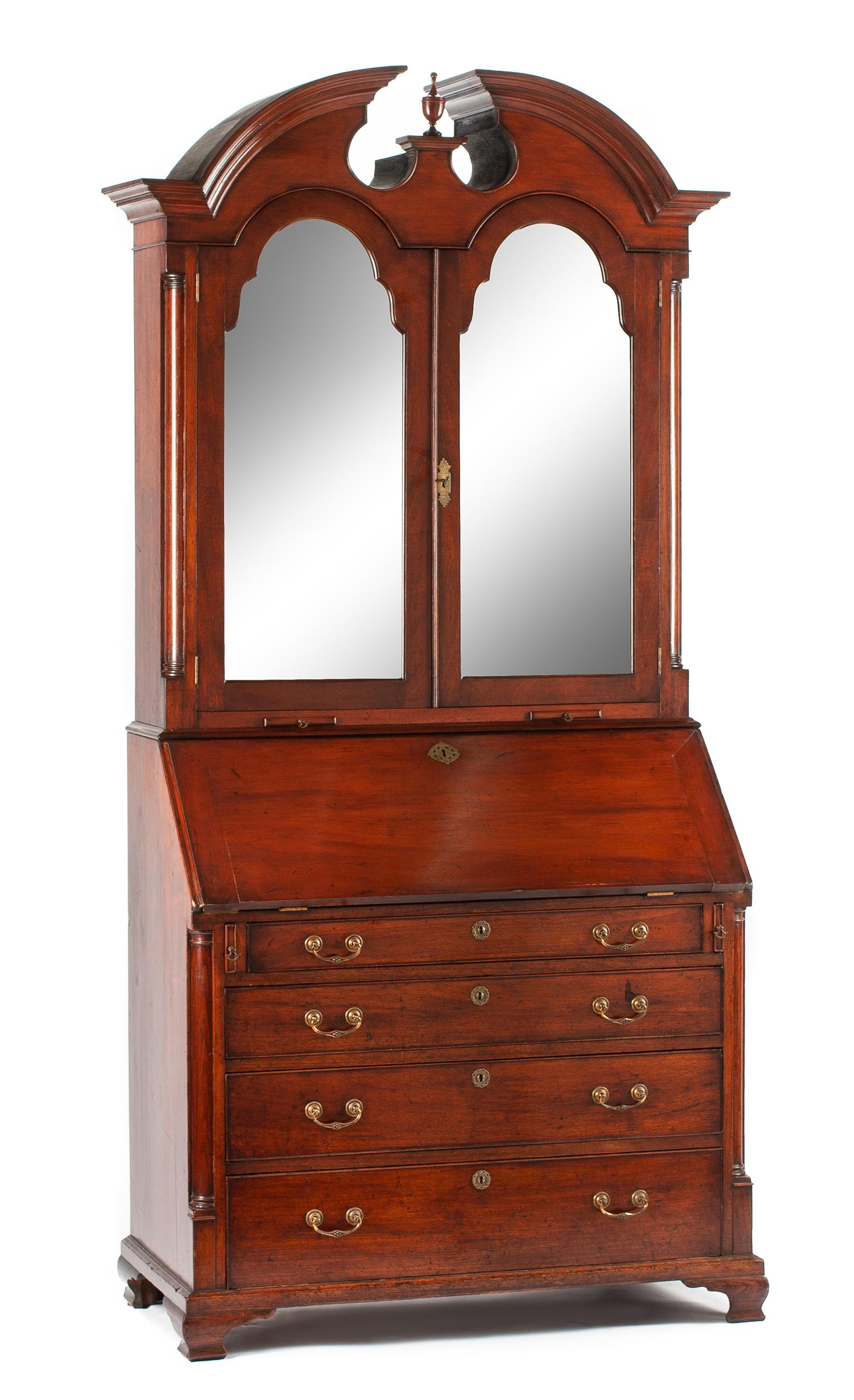 A George III Mahogany Secretary Height 91 x width 42 x depth 23 inches. — 18TH CENTURY