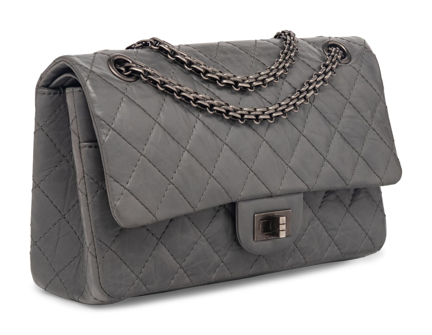 Chanel 2.55 Reissue Flap Bag in Grey Calfskin