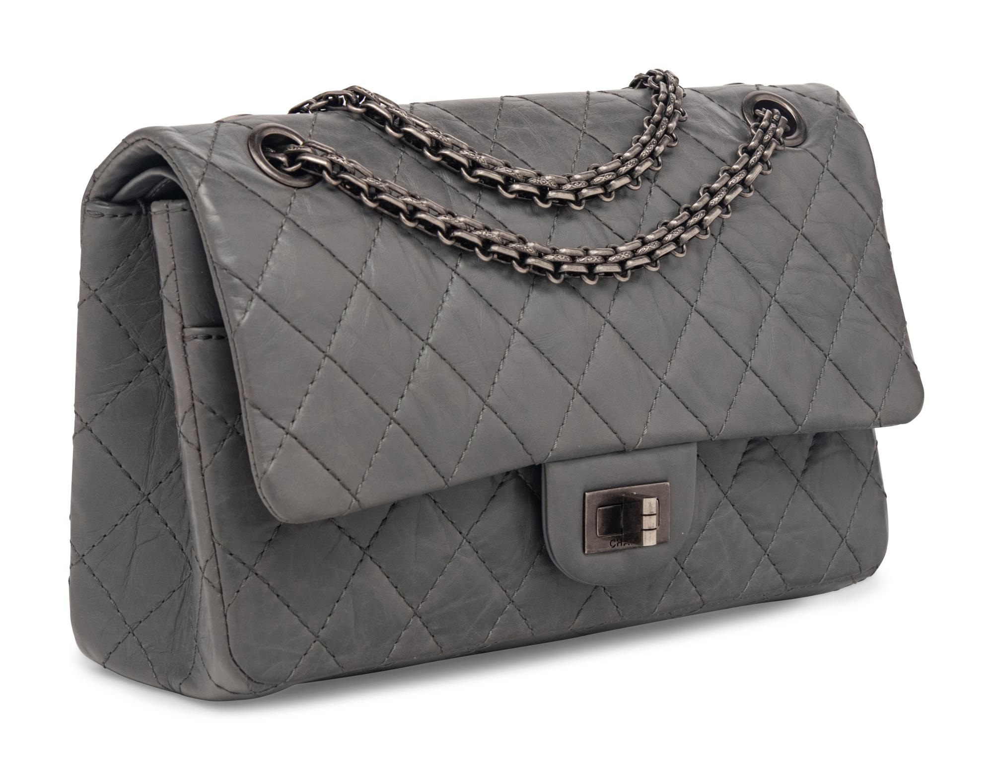 Chanel 2.55 Reissue Flap Bag in Grey Calfskin
