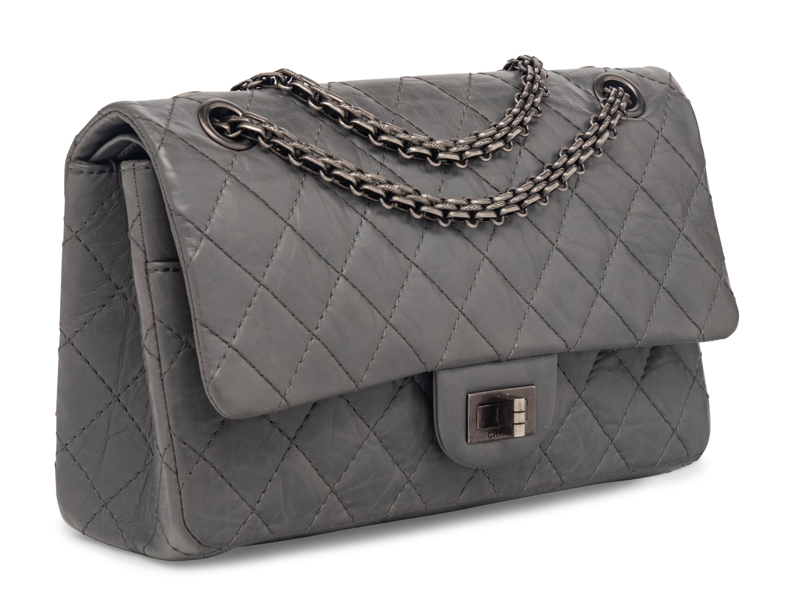 Chanel 2.55 Reissue Flap Bag in Grey Calfskin