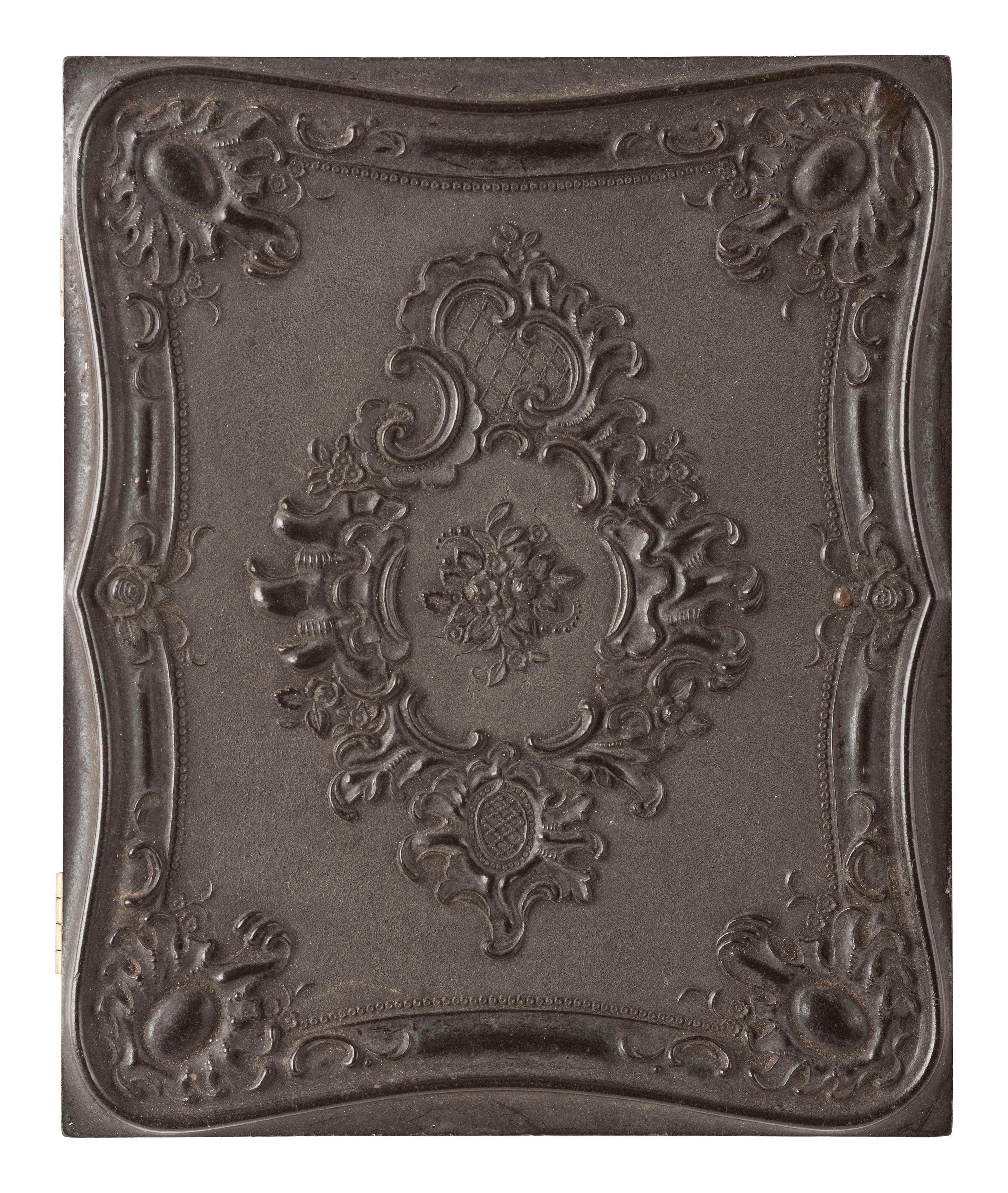 [EARLY PHOTOGRAPHY]. 3 daguerreotypes featuring folk art portraits of male and female subjects.
