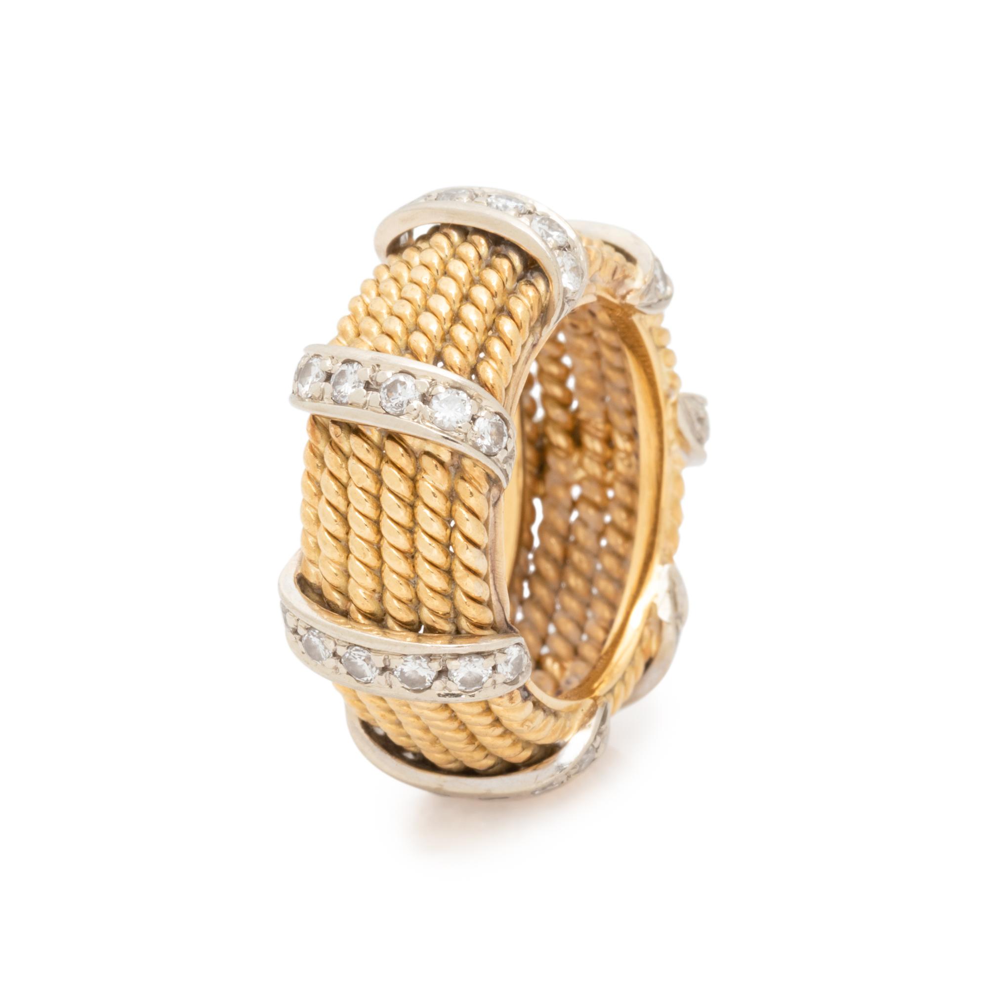 YELLOW GOLD AND DIAMOND BAND