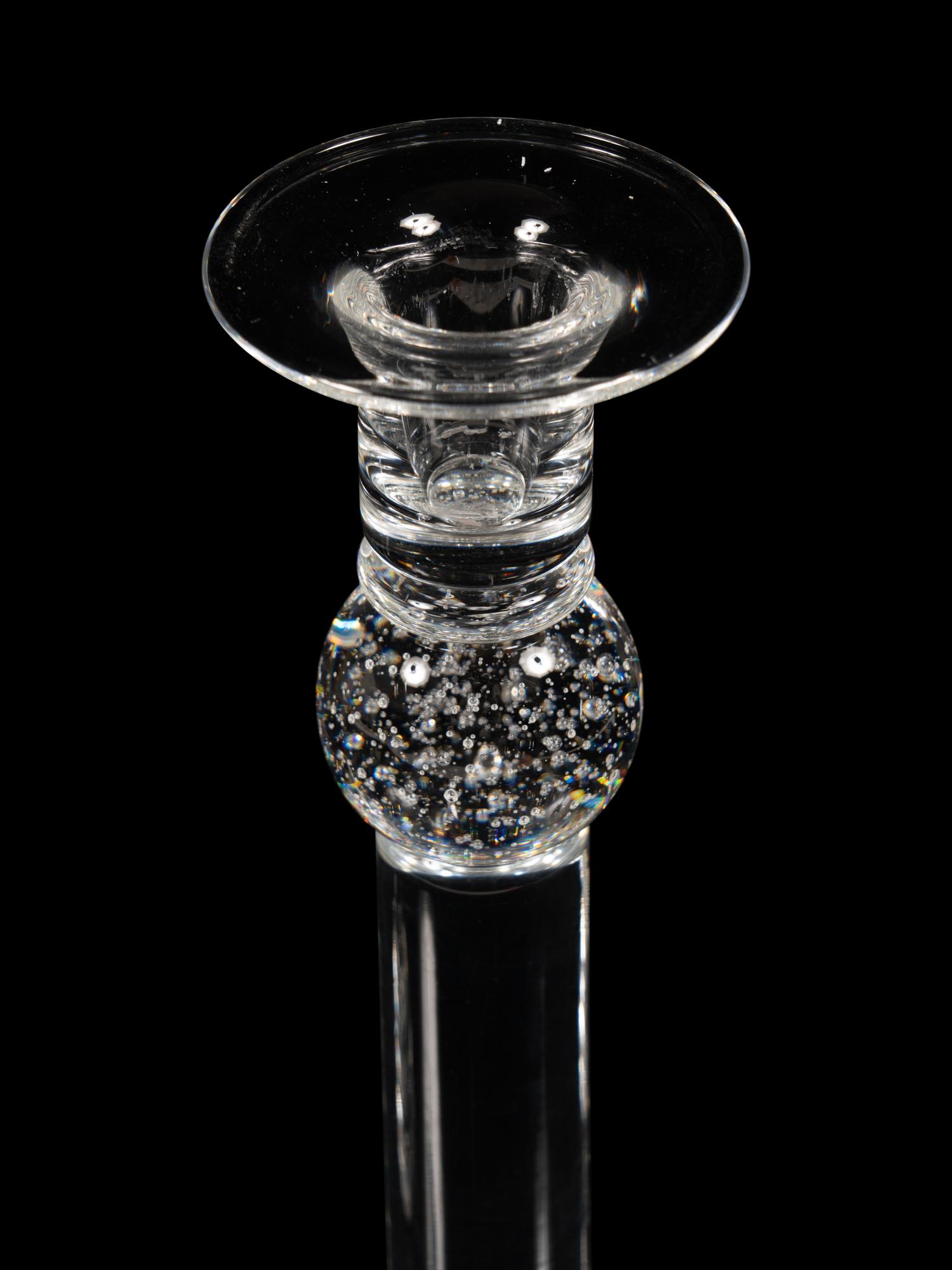 A Pair of Steuben Glass Candlesticks