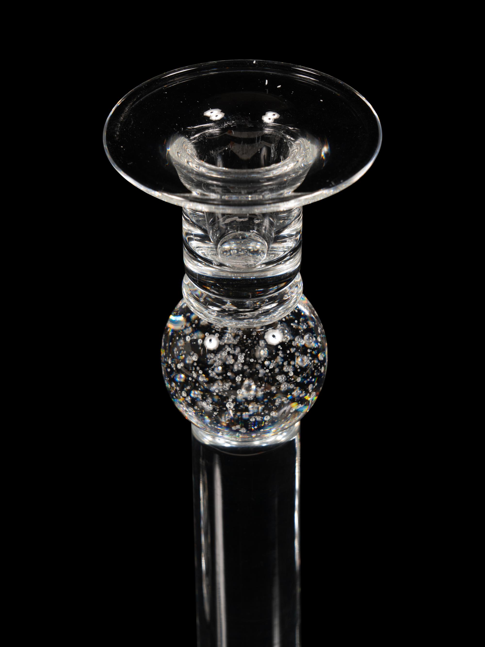 A Pair of Steuben Glass Candlesticks