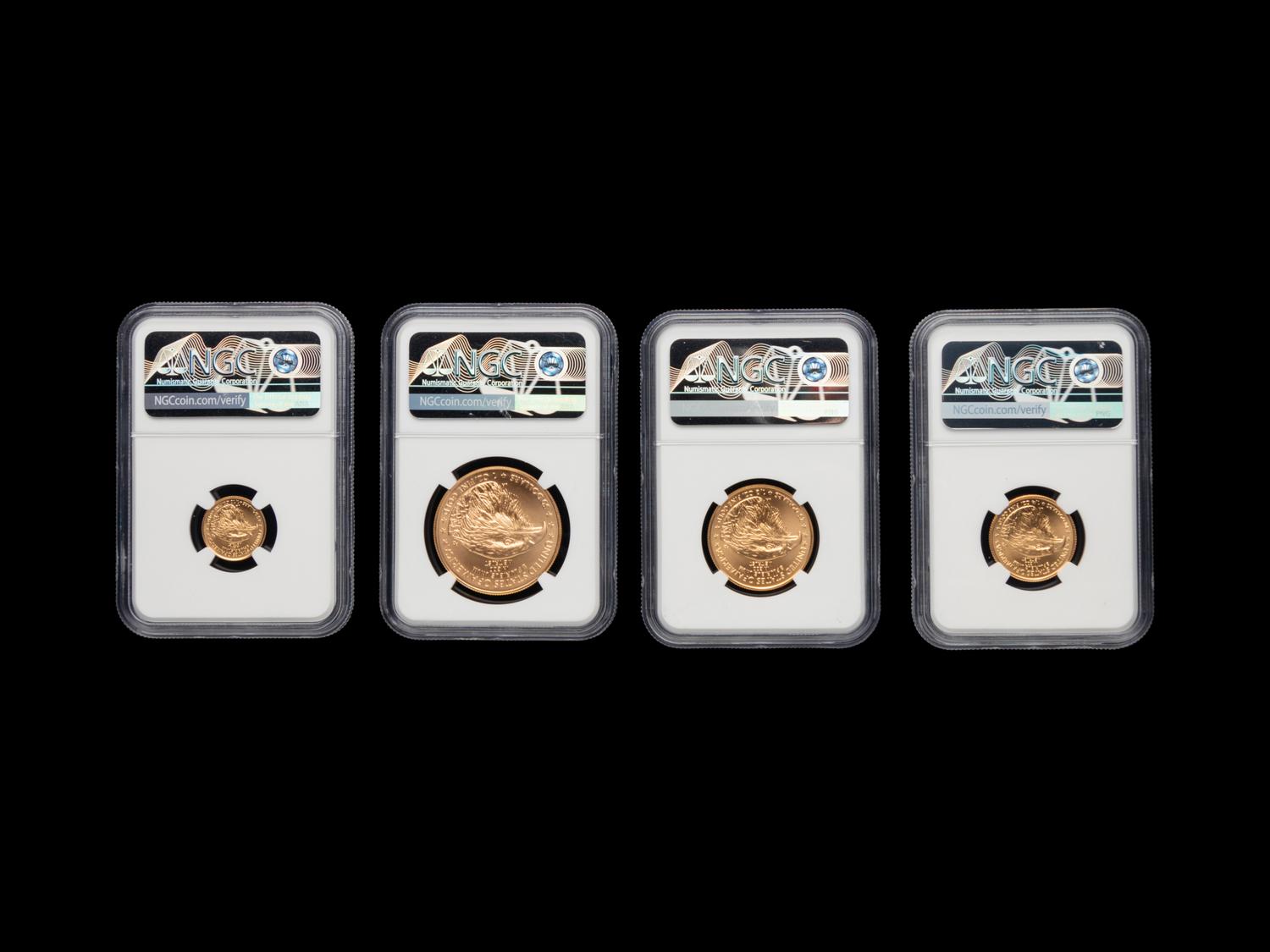 A 2022 Gold Eagle: First Day of Issue Four Gold Coin Set (NGC MS70)