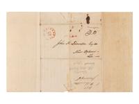 [ENSLAVEMENT]. Pair of letters lamenting the possible sale of a 35-year-old slave named Pompey. 1850.