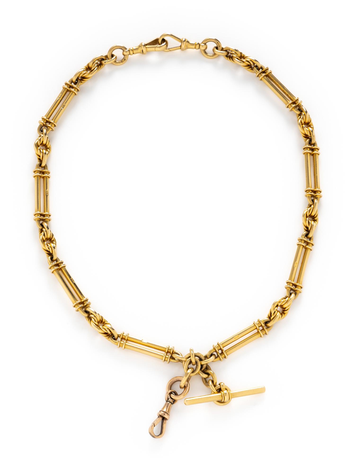 JOHN GRINSELL & SONS, YELLOW GOLD FOB CHAIN