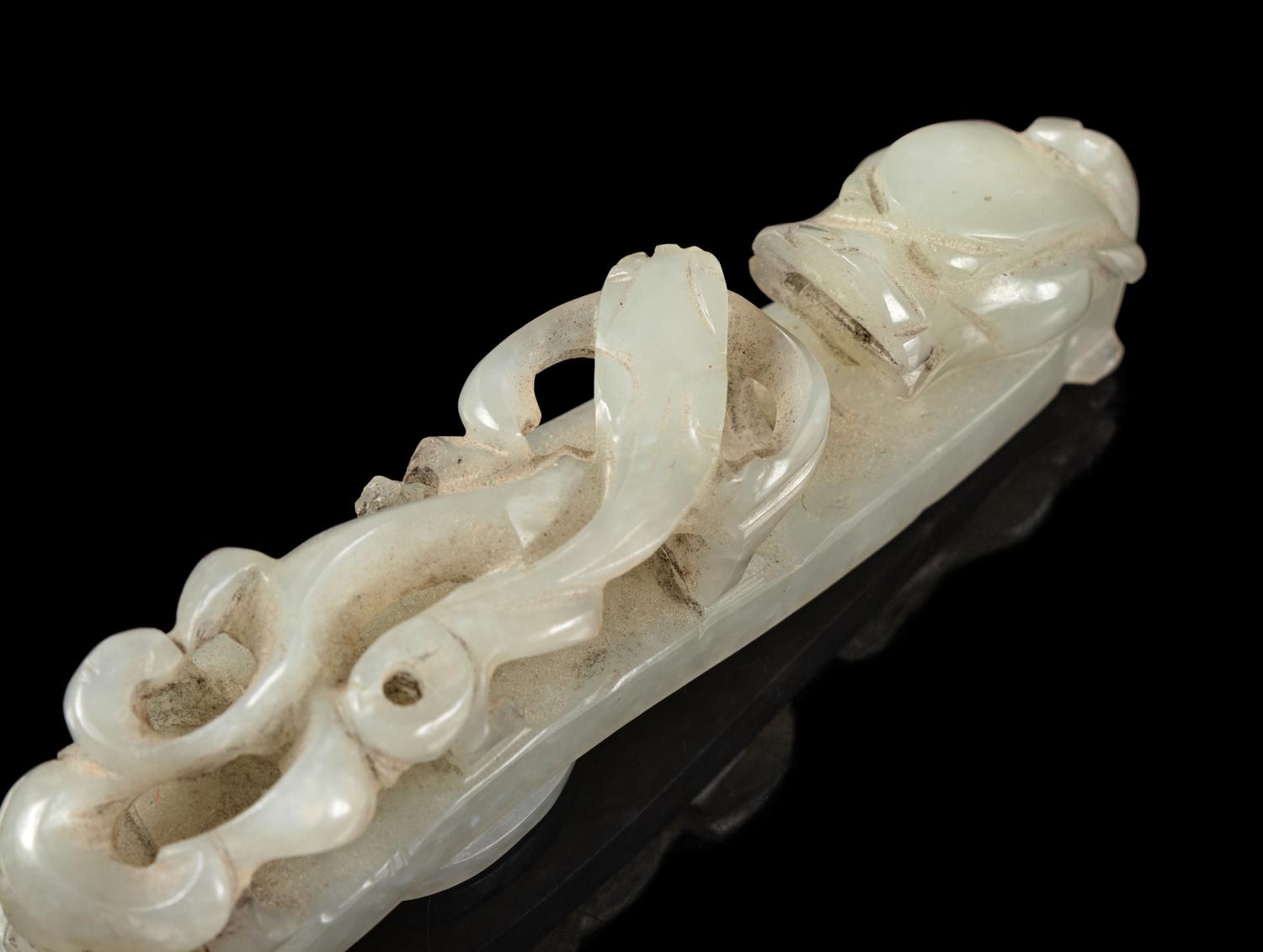 Three Carved White Jade Articles