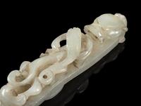 Three Carved White Jade Articles