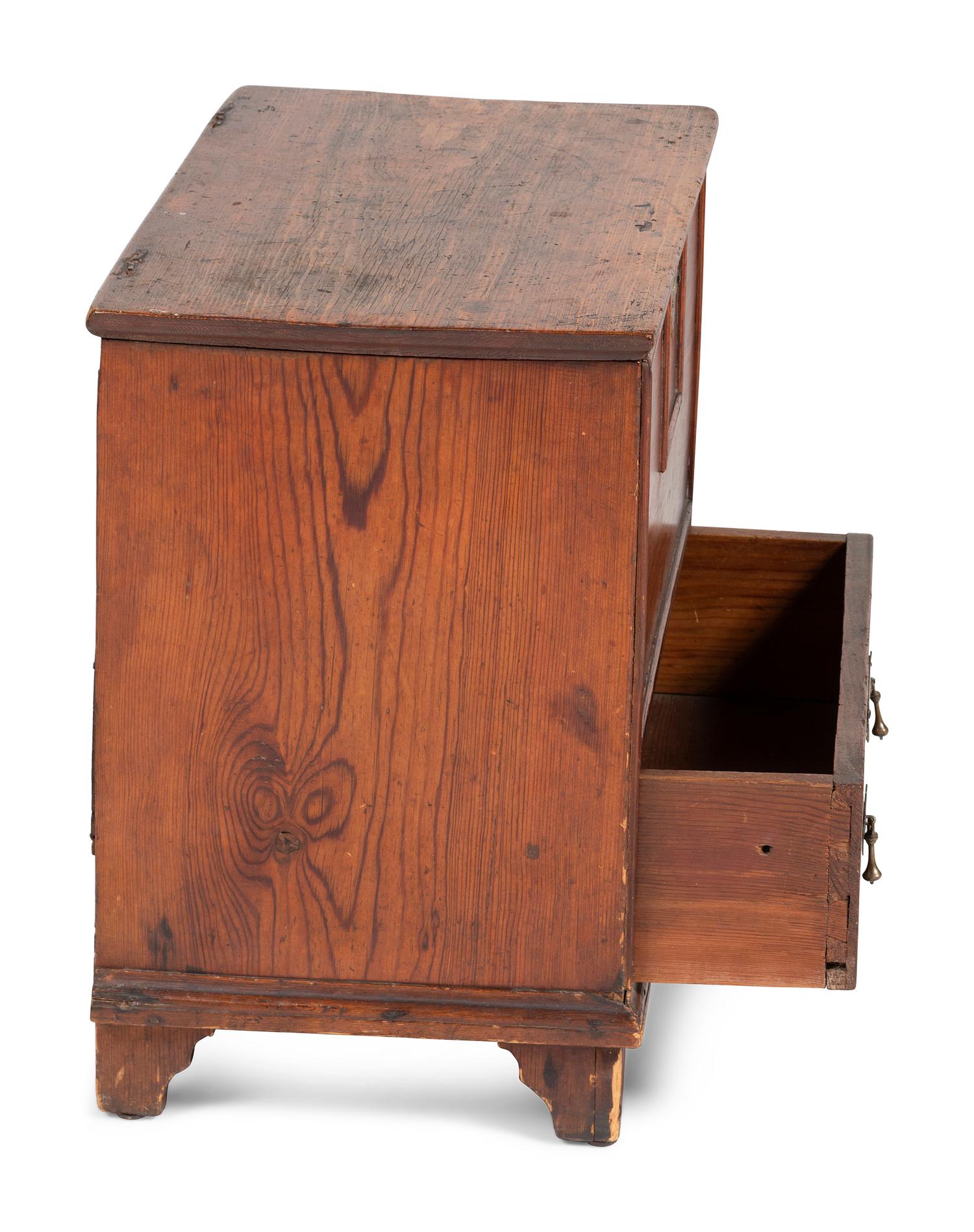A Diminutive William and Mary Yellow Pine One-Drawer Blanket Chest