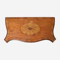 A George III Neoclassical serpentine inlaid satinwood cabinet late 18th or 19th century