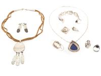 Navajo and Southwestern-Style Silver and Lapis Jewelry