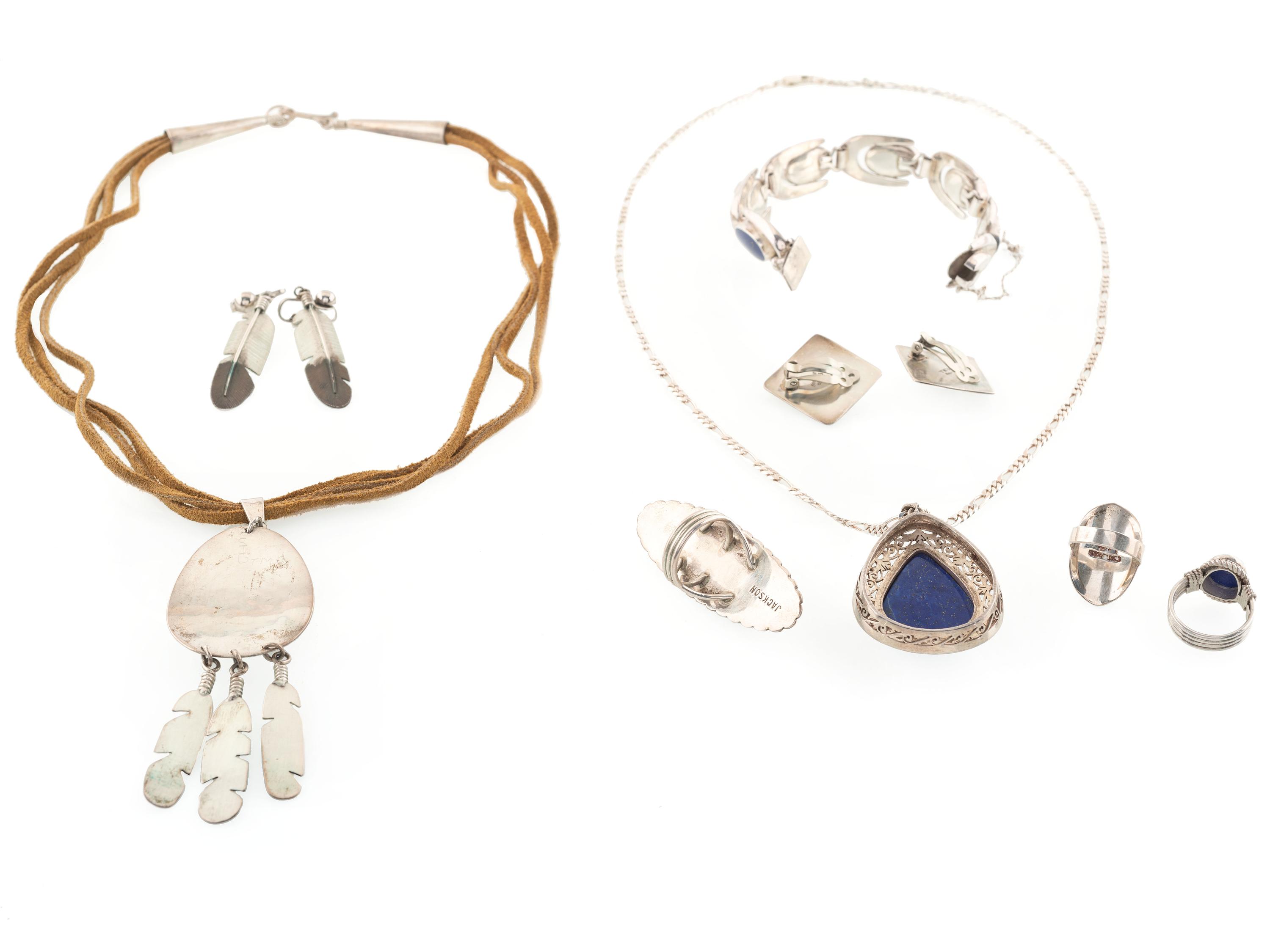 Navajo and Southwestern-Style Silver and Lapis Jewelry