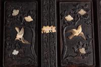 A Japanese Bone-Mounted Pierce-Carved Hardwood Cabinet on Stand — 19TH CENTURY