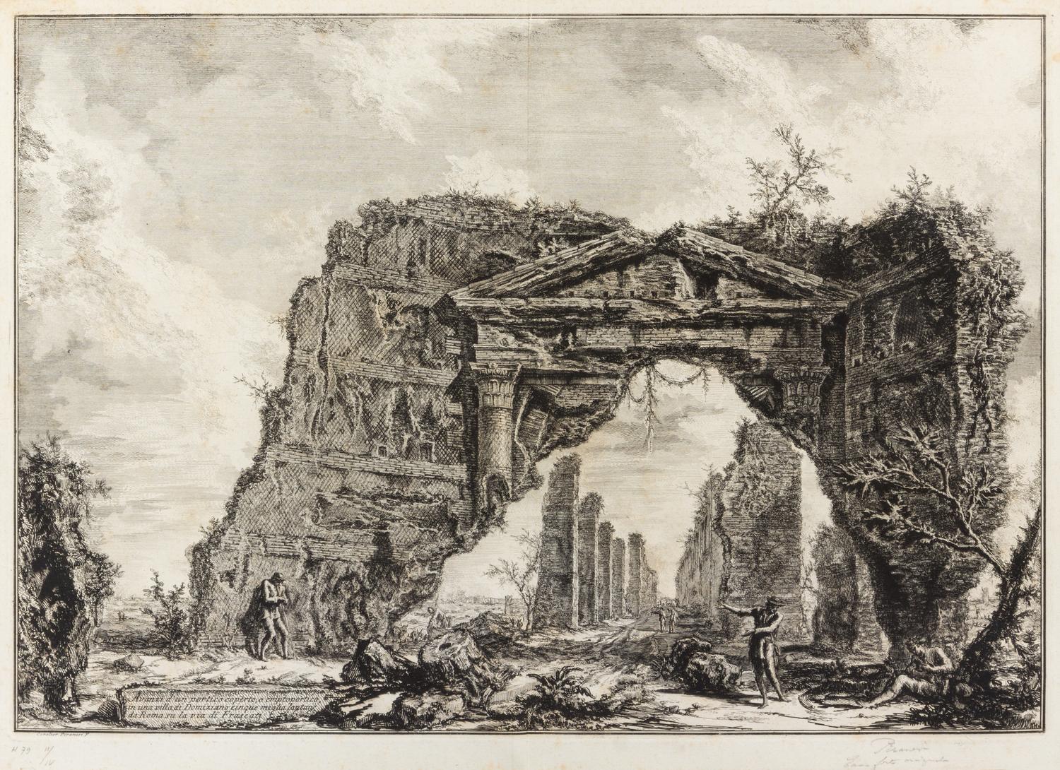 Giovanni Battista Piranesi, (Italian, 1720–1778), Avanzi d'un portico coperto, o criptoportico, in una villa di Domiziano (from Vedute