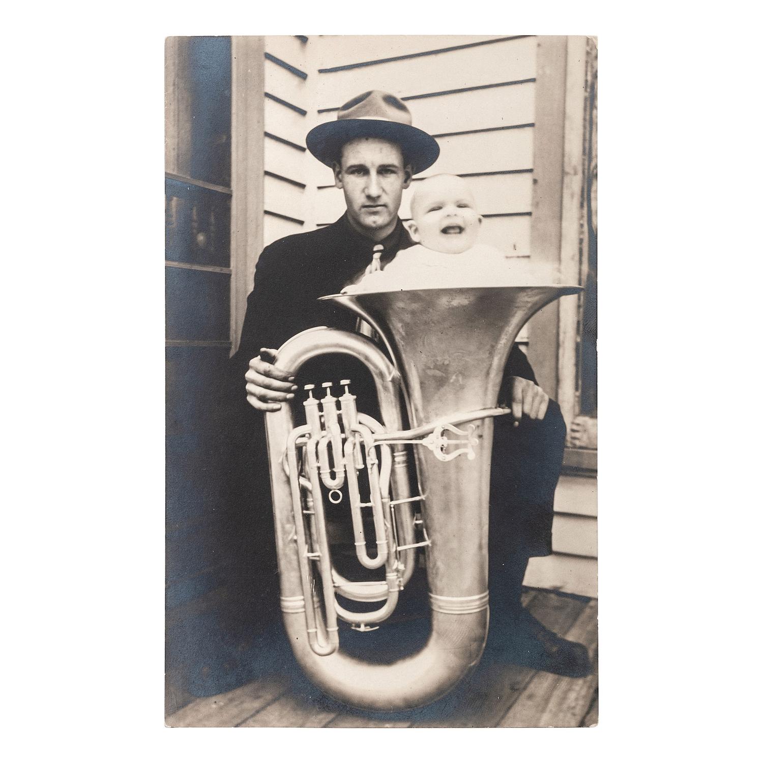 [EARLY PHOTOGRAPHY - MUSIC]. A collection of 100+ photographs of people with musical instruments, including: