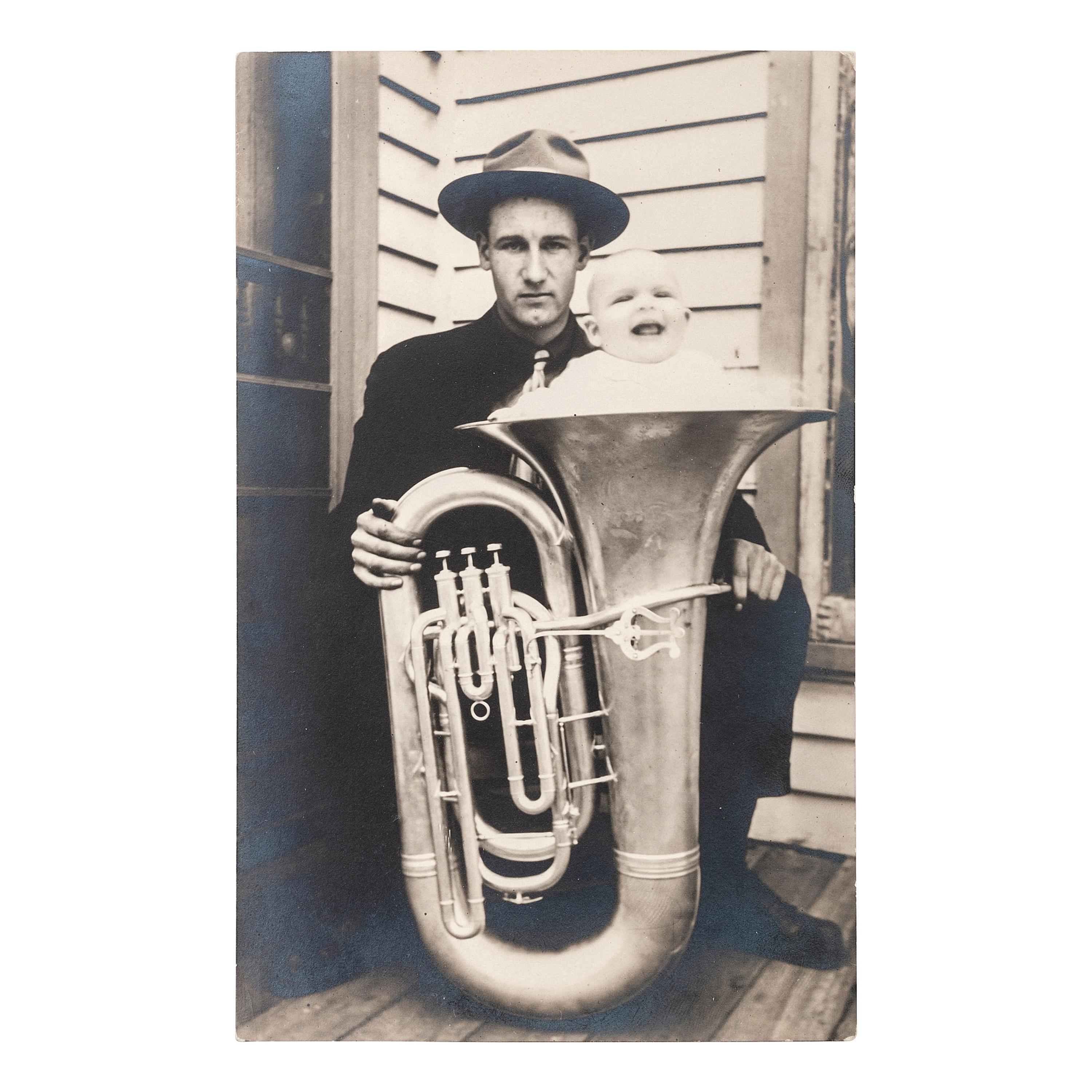 [EARLY PHOTOGRAPHY - MUSIC]. A collection of 100+ photographs of people with musical instruments, including: